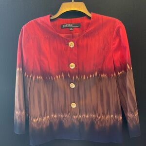 Kasper lined blazer. NWOT. Size 10P. Shades of blue to brown to red.